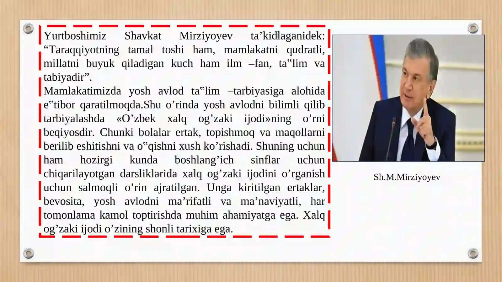 BOSHLANGICH SINF TARBIYA JARAYONIDA XALQ OG’ZAKI IJODI NAMUNALARIDAN FOYDALANISH 3