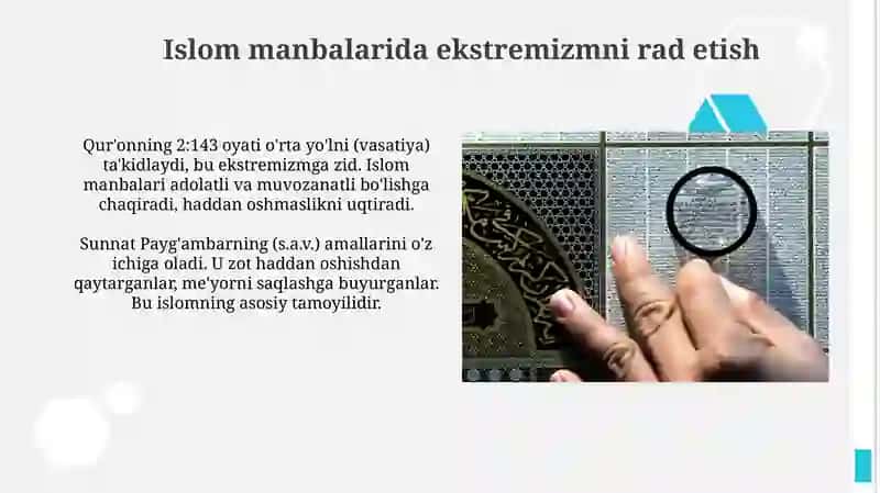 Islom manbalarida ekstremizmga qarshi addiyalar 3