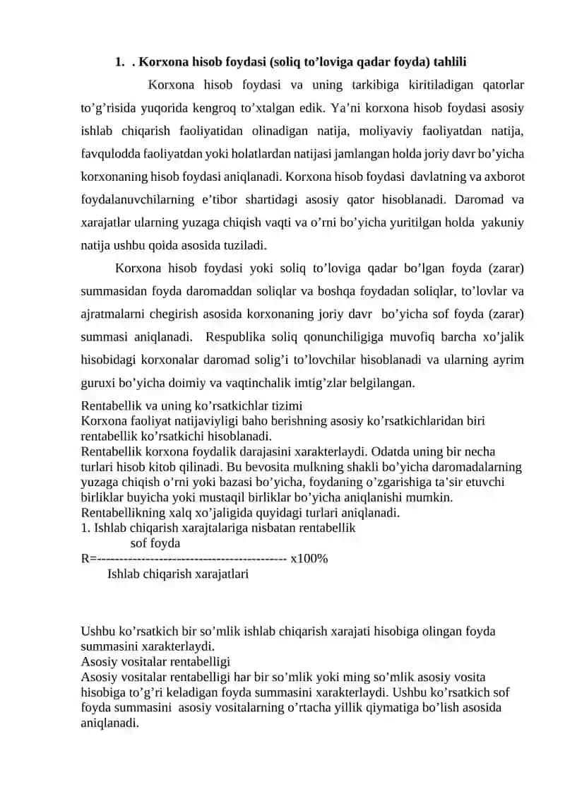 Favqulotda foyda va zararlar tahlili 3