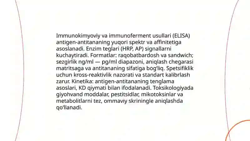 Kimyo-toksikologik tahlillarda immunokimyoviy va immunoferment 6 247 tahlil usullarini qo'llash 3