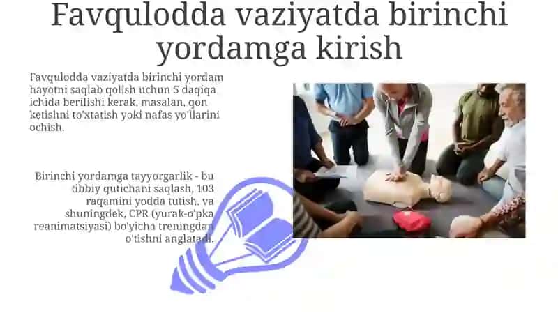 Favqulodda birinchi yordamga tayyorgarlik 3