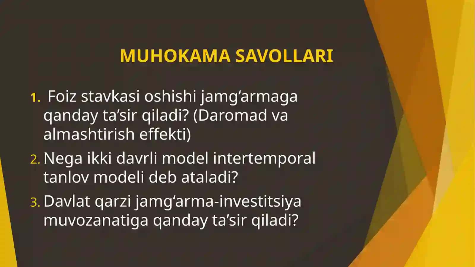 Ikki davrli raqobat modelida jamg’arma va sarmoya 3