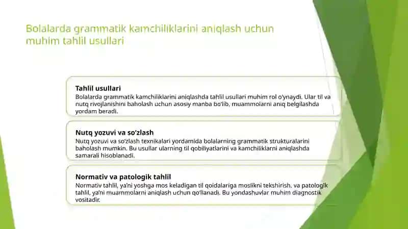 Nutqning grammtika qurilishida kamchiliklari bo'lgan bolalar bilan korreksion rivojlantiruvchi ish usullarini tanlash 3