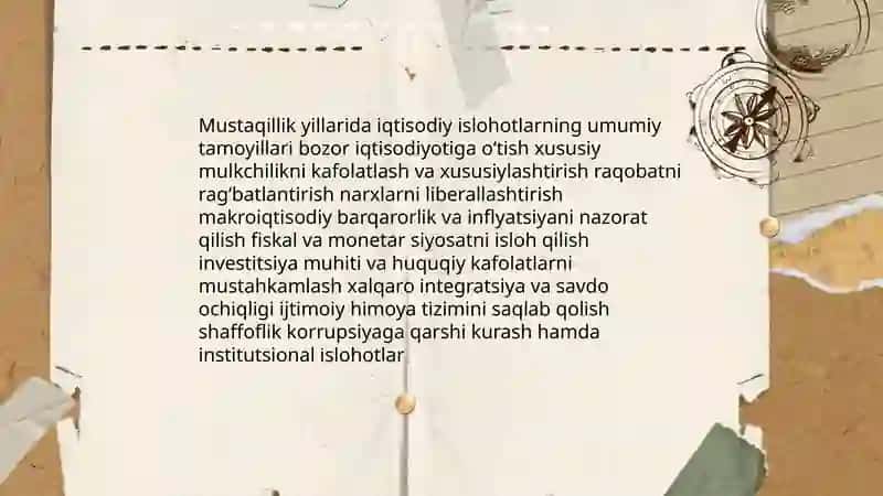 O'zbekistonning eng yangi tarixi fanidan mustaqil ish 3