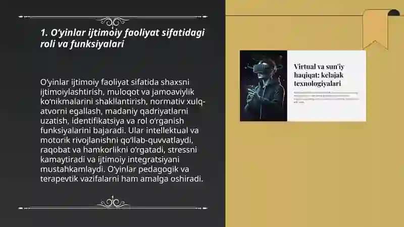 Oʻyinlar ijtimoiy faoliyat sifatida 3