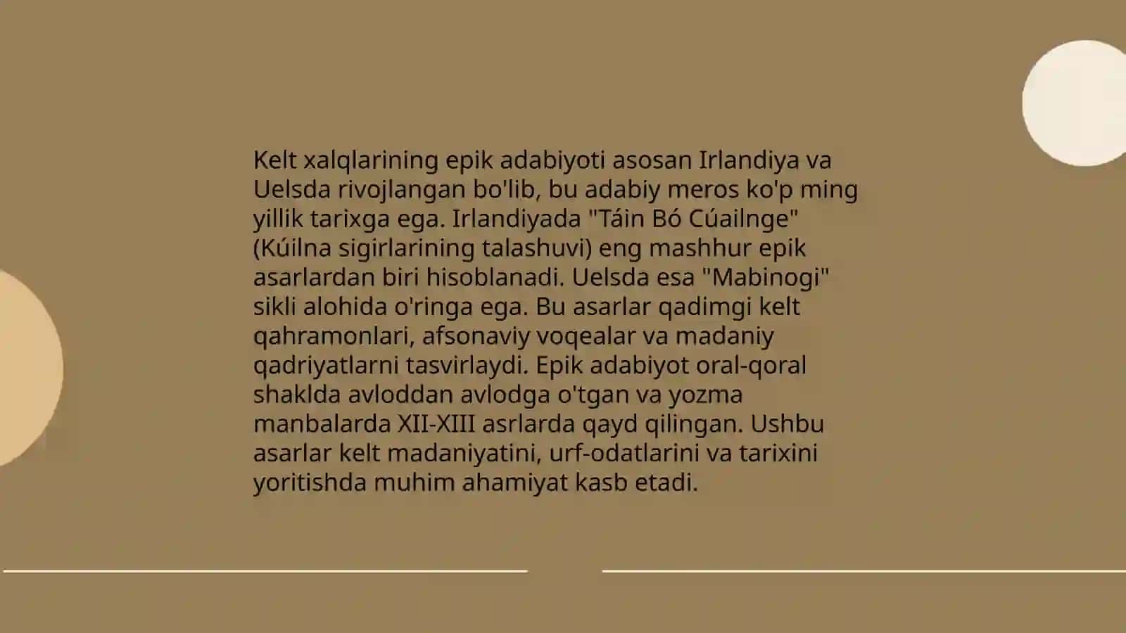 Kelt xalqlarining epik adabiyoti 3