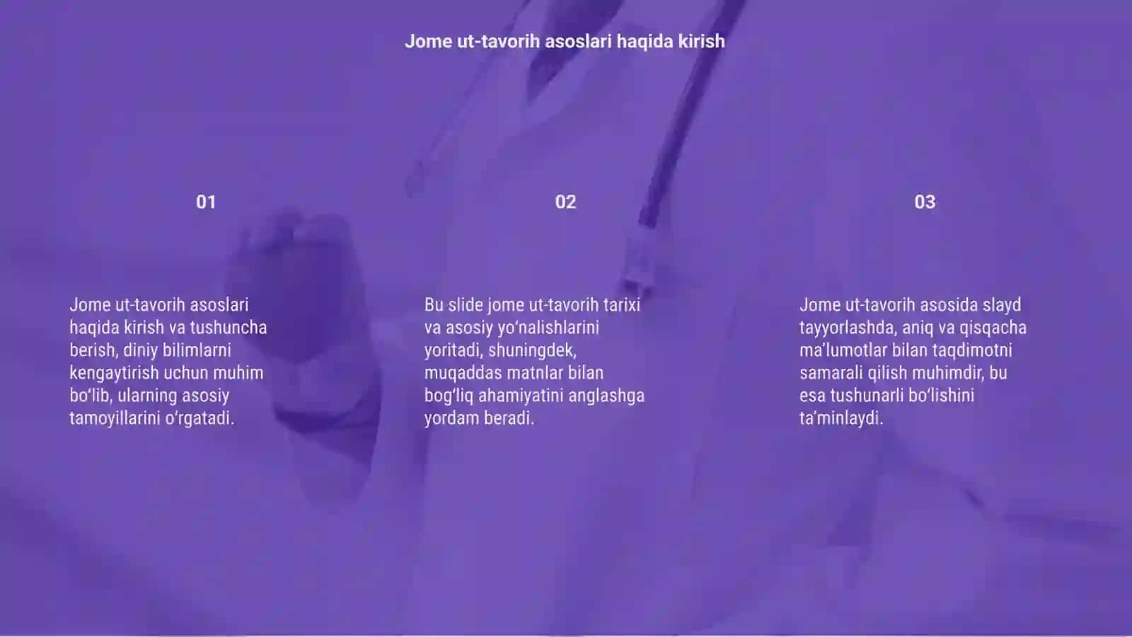 Jome ut-tavorih asarlari asosida slayd tayyorlash 3
