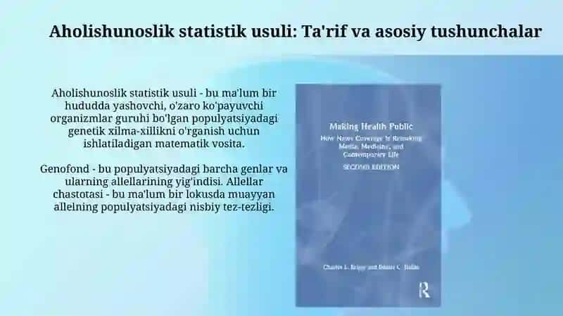 Antropogenitika usullari: populyatsion statistik usul 3