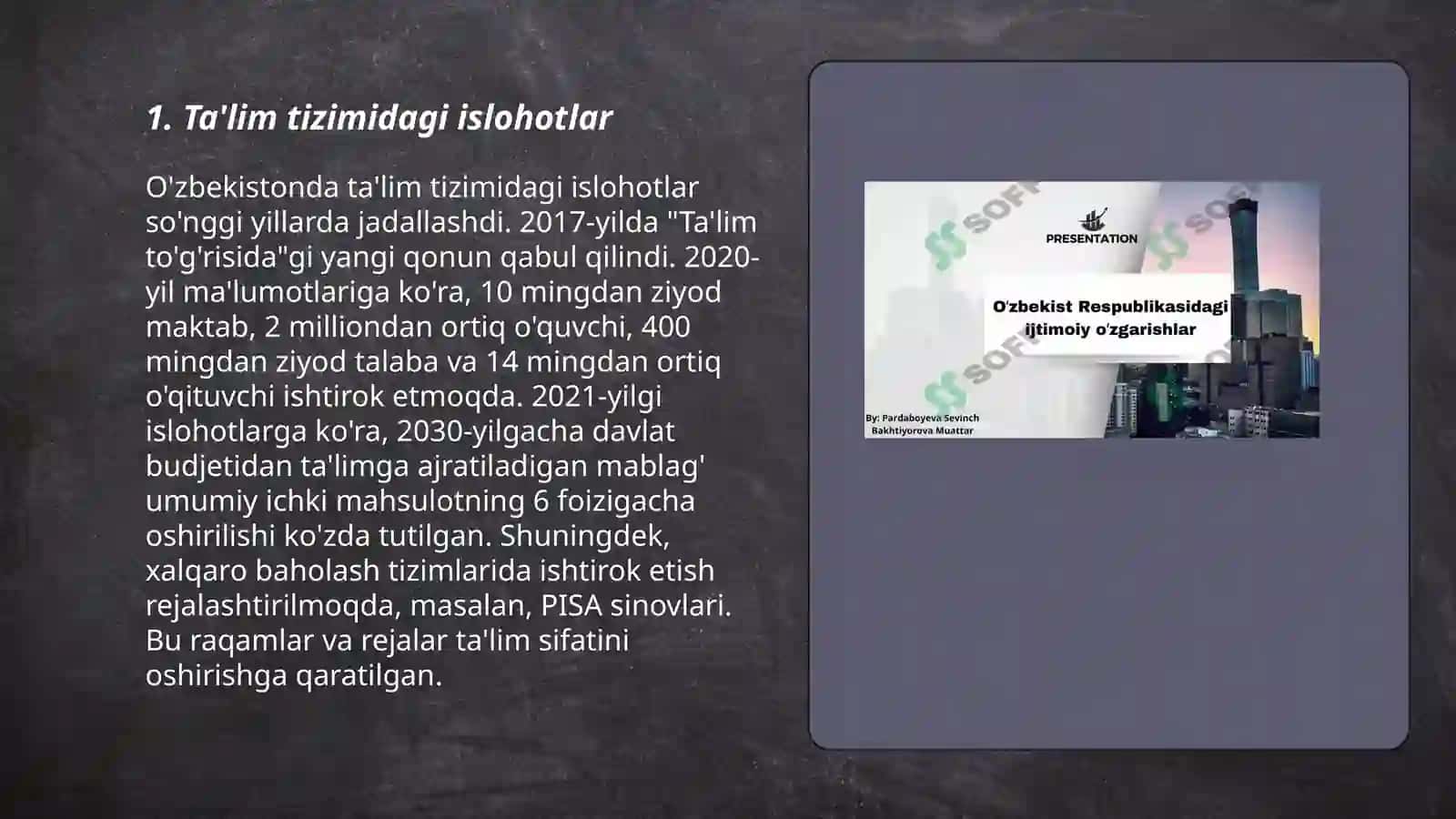 Oʻzbekiston Respublikasidagi ijtimoiy sohadagi islohotlar 3