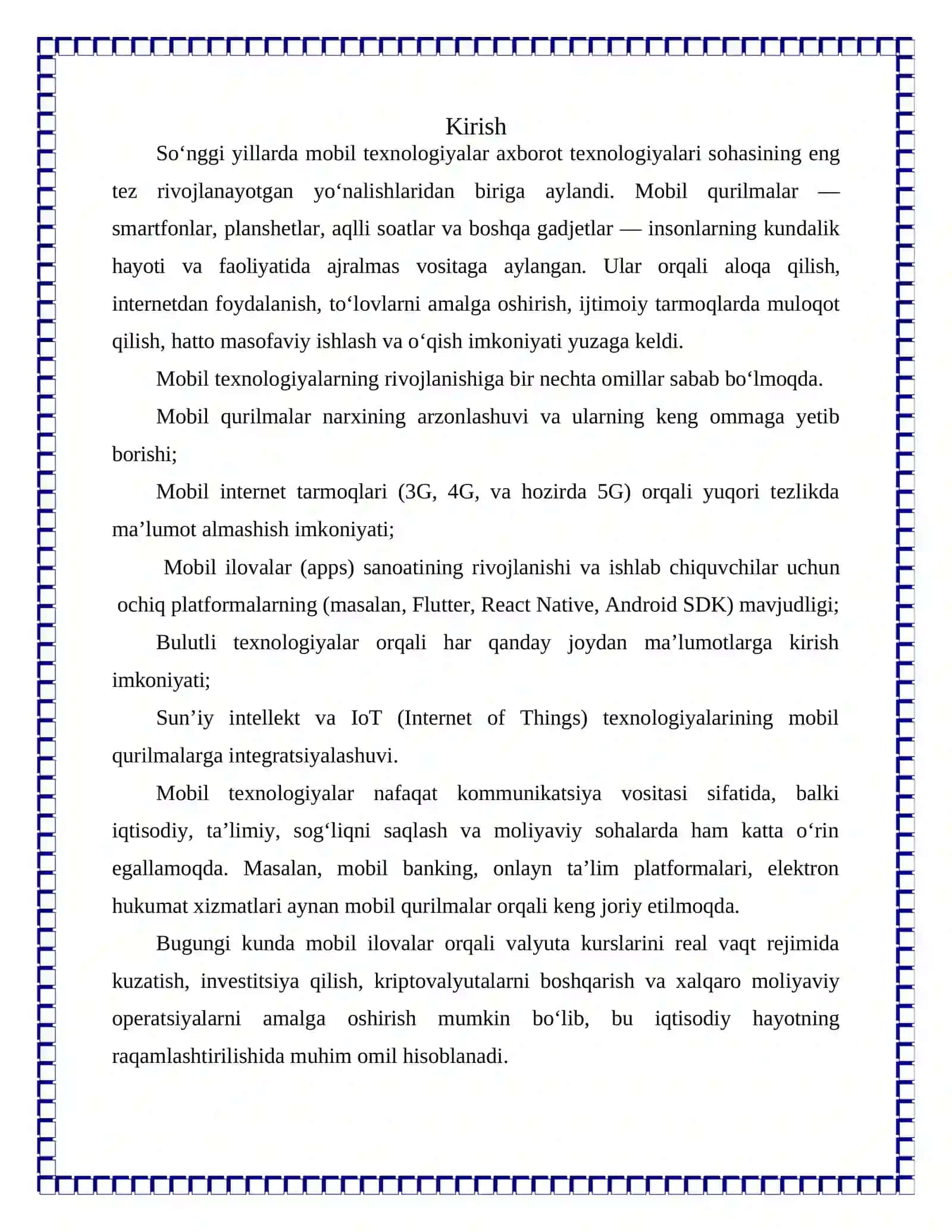 MOBIL ILOVALAR ISHLAB CHIQISH 3
