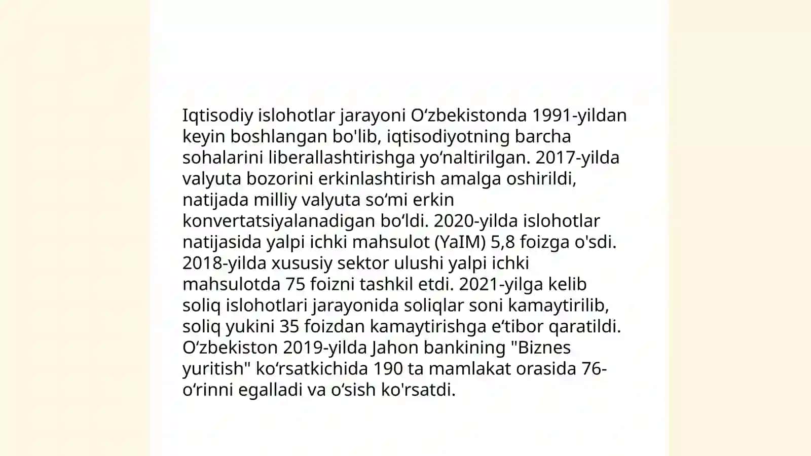 Iqtisodiy islohotlar, xususiy mulkchilikning shakllanishi 3