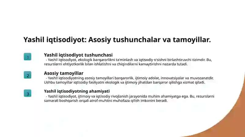 Yashil Iqtisodiyotni yaratish va faoliyat yuritish asoslari 3
