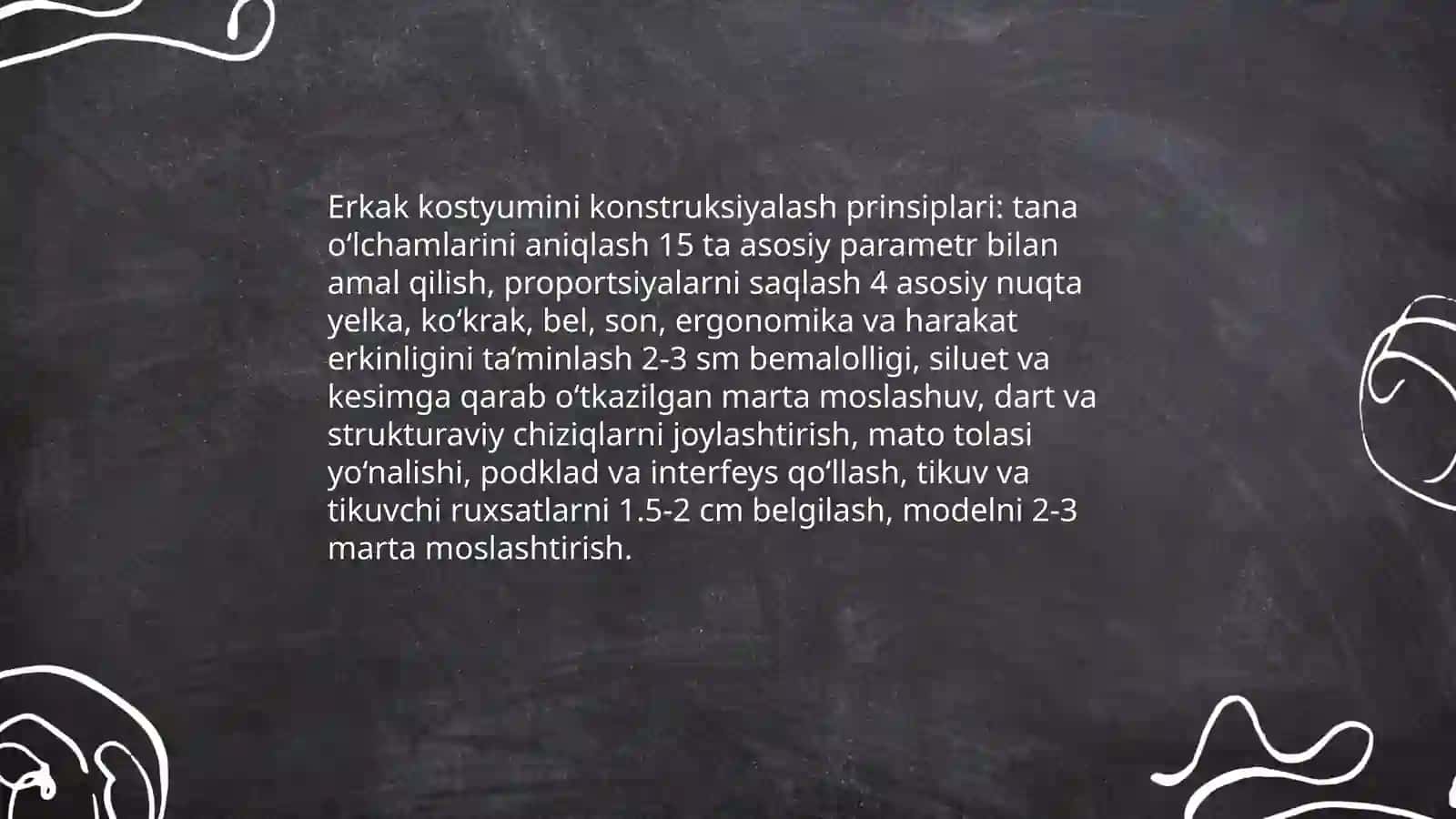 Erkaklar kostyumlarini konstruksiyalash va modellashtirish 3