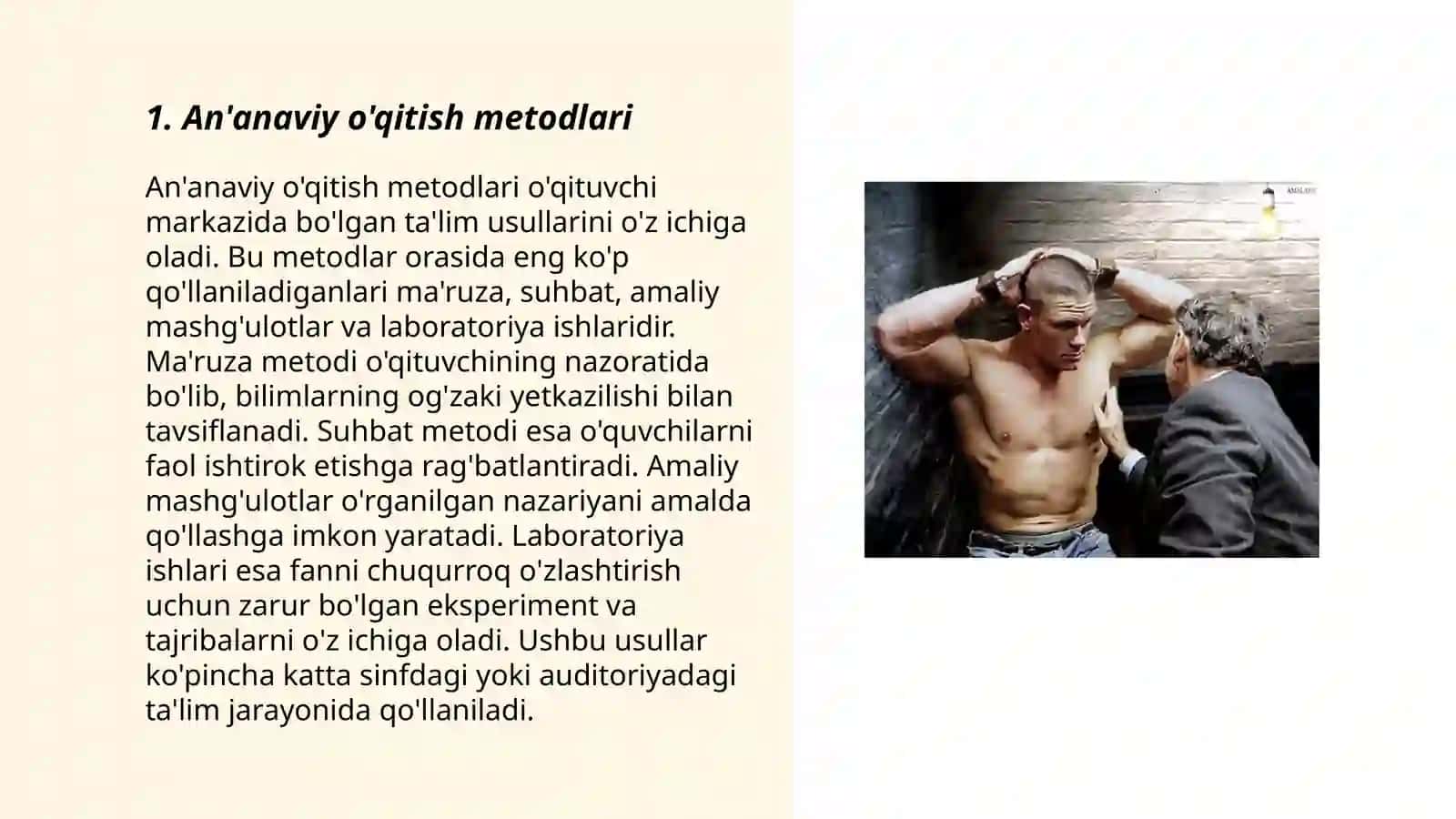 An'anaviy o'qitish metodlari 3