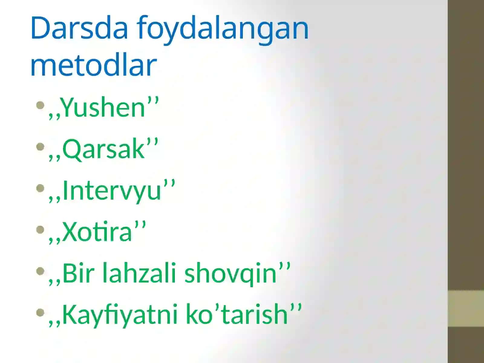 5-sinf Texnologiya fanidan Milliy taomlar tayyorlash texnologiyasi mavzusida dars ishlanma 3