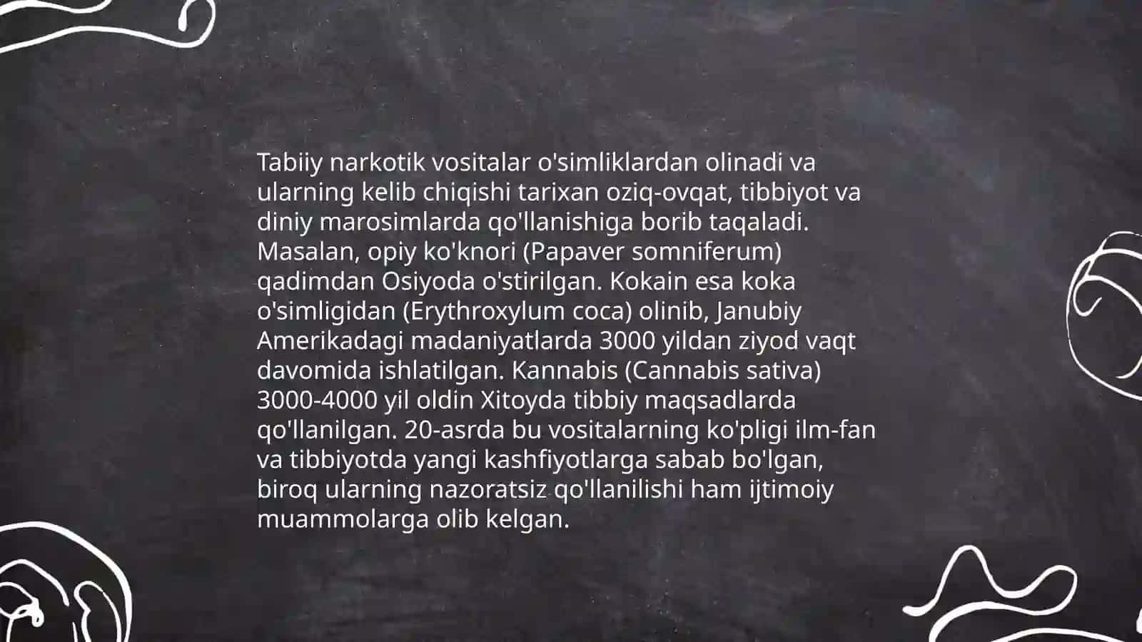 Tabiiy va sentitik narkotik vositalar. Foydasi va zarari 3