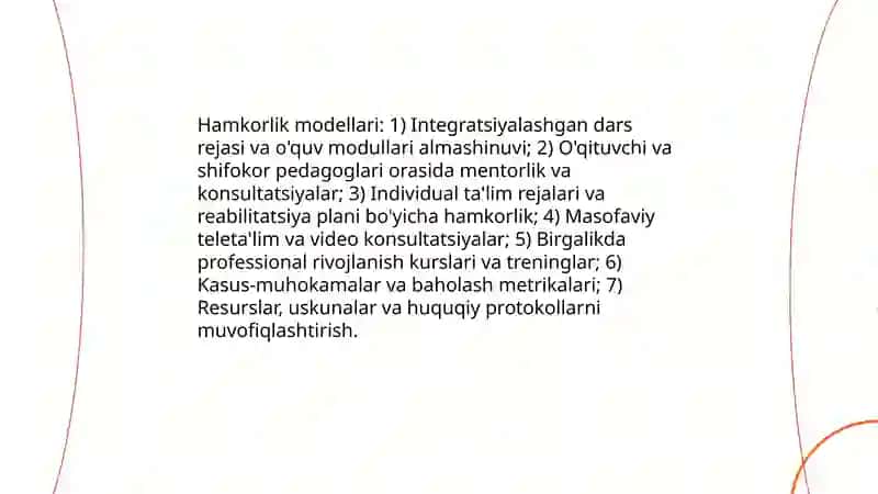 Shifoxona maktablari va maktab oʻqituvchilari oʻrtasida hamkorlik modellari 3