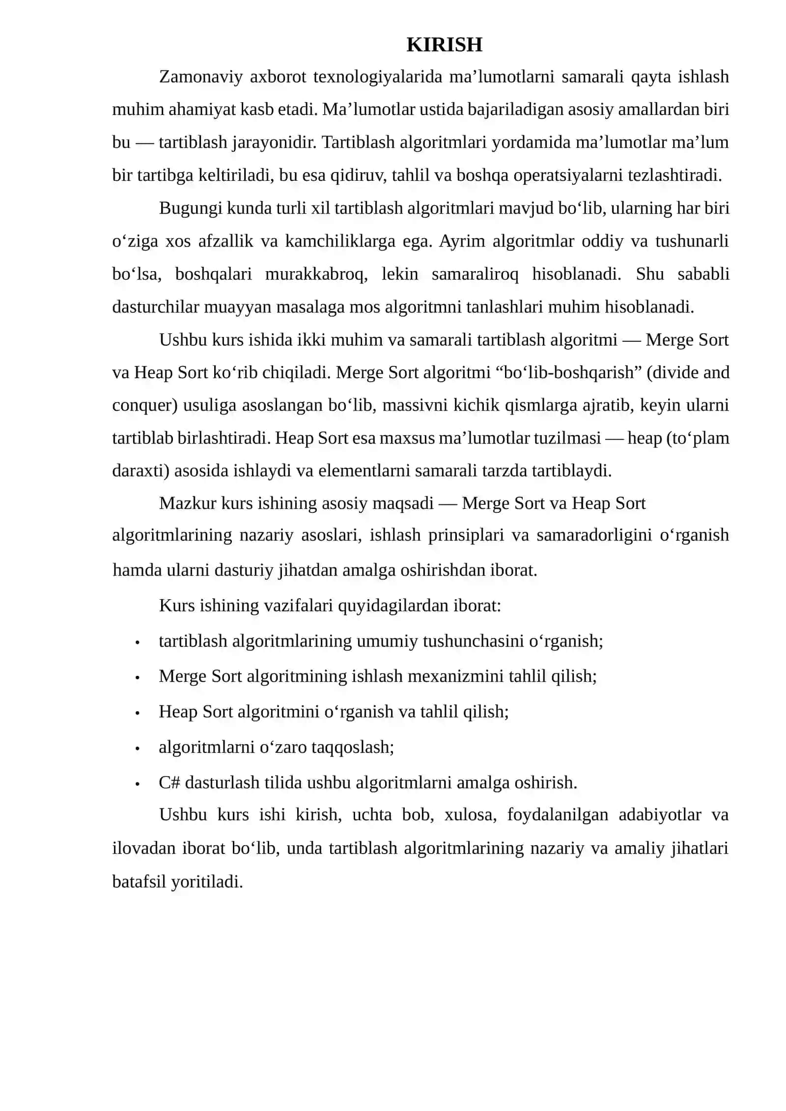 Tartiblash algoritimlari Merge sort va Heap sort 3