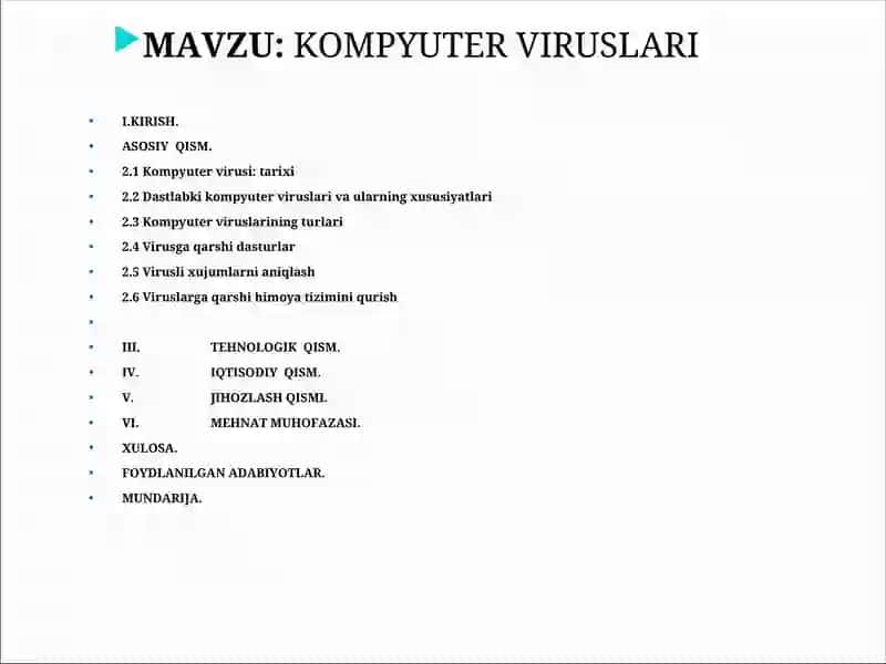 Kompyuter viruslari bitiruv malakaviy ishi 3