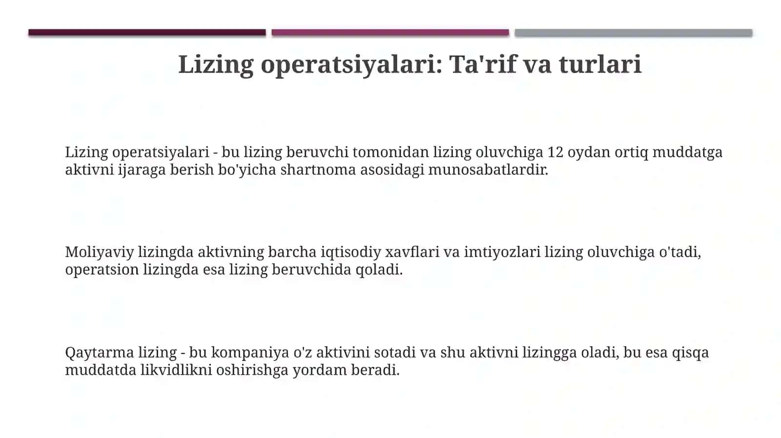 Lizing operatsiyalari va ularning mohiyati 3