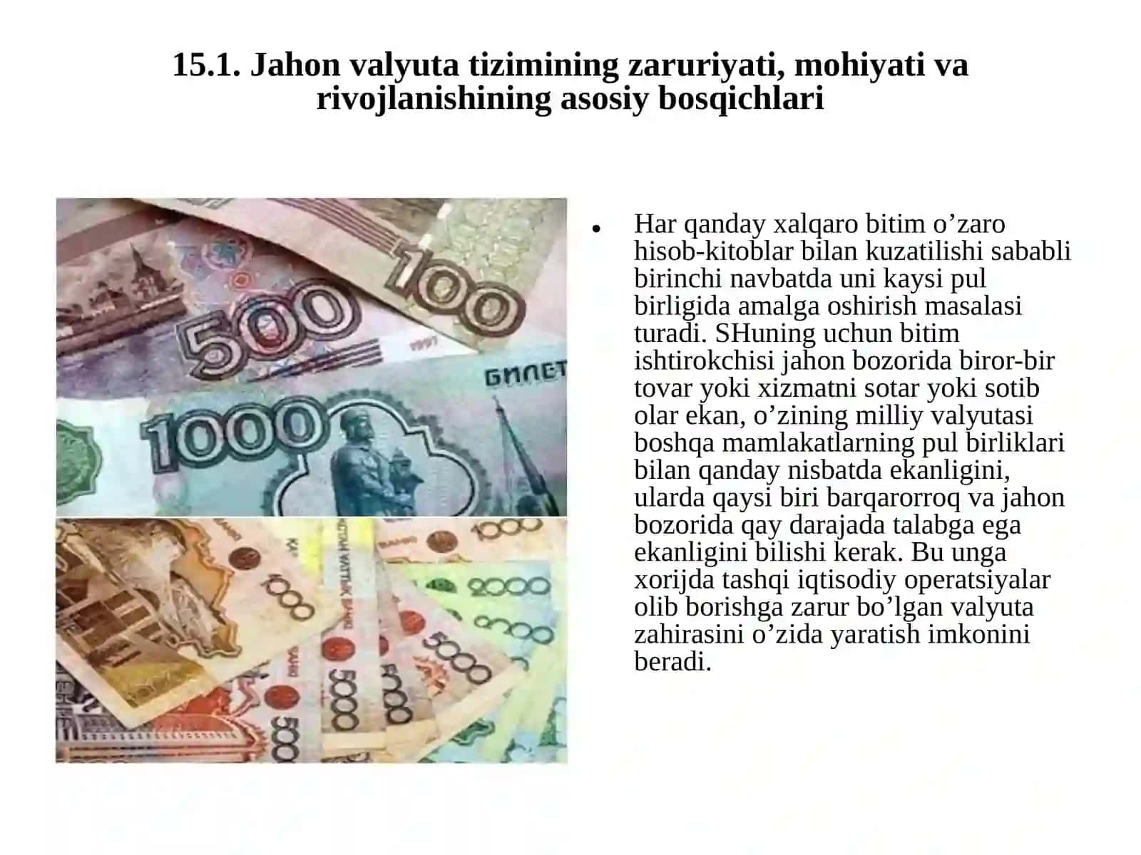 XALQARO VALYUTA-MOLIYA VA KREDIT MUNOSABATLARI 3
