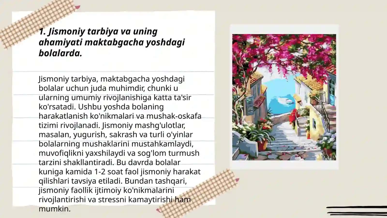 Jismoniy tarbiya maktabgacha yoshdagi bolalarni jismoniy rivojlanishi ustidan tibbiy-pedagogik nazoratni olib borish 3