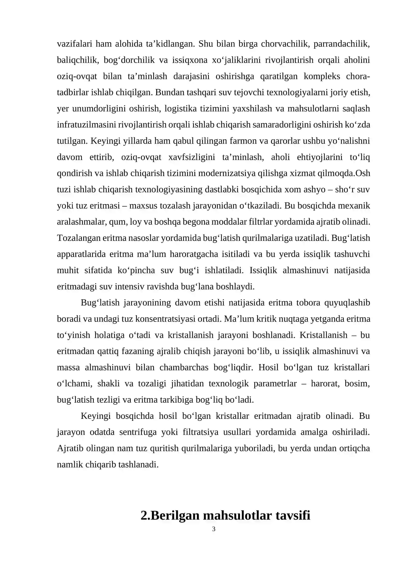 Unumdorligi G=28965 kg/soat bo‘lgan osh tuzi eritmasini Xb=60% dan Xo=85% gacha bug‘latish uchun tashqi isitish kamerali bug‘latish qurilmasini hisoblang va loyihalang 3