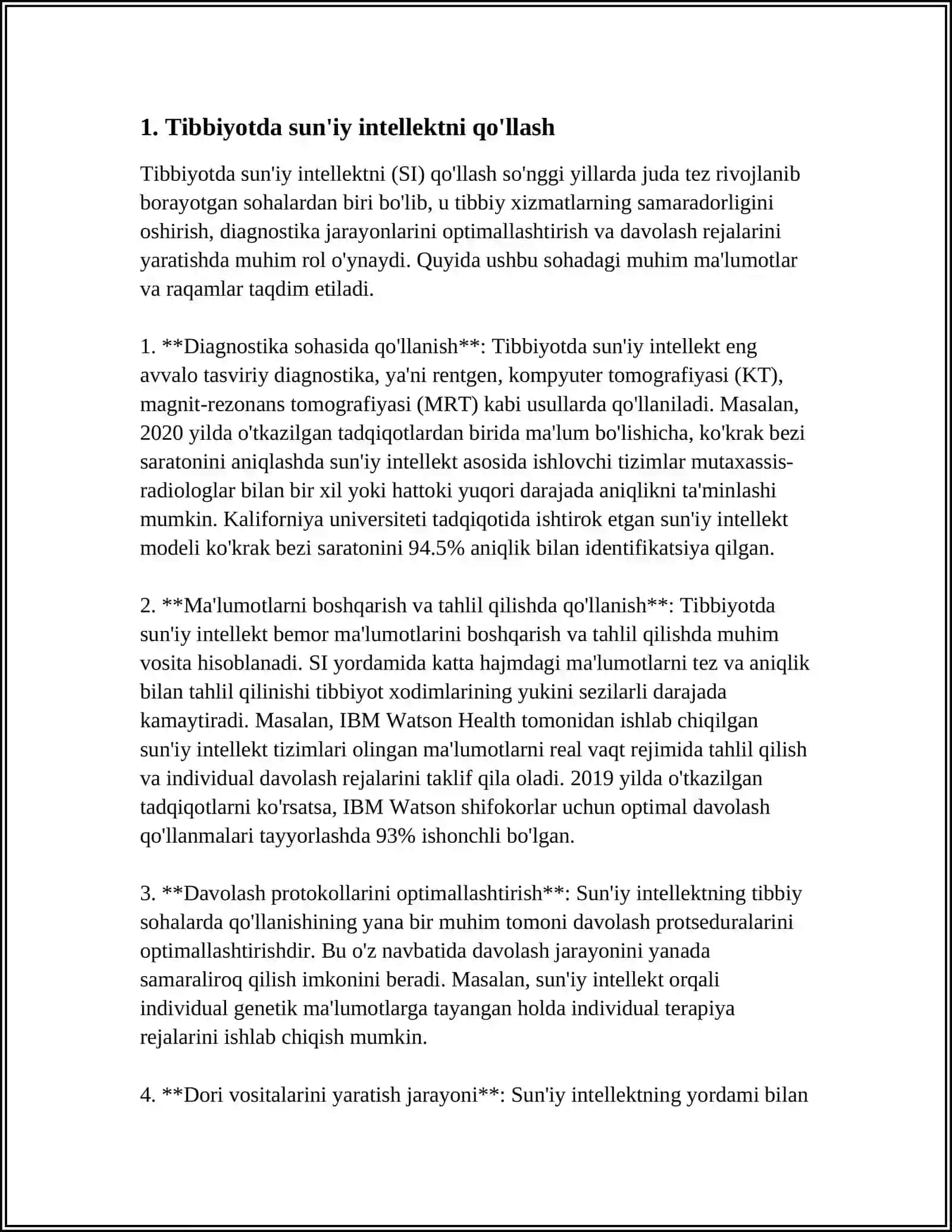 TIBBIYOTDA ISHCHI OʻRINLARINI AVTOMATLASHTIRISHDA VA TIBBIY MASALALARNI YECHISHDA AXBOROT TEXNOLOGIYALARI. DASTURIY TAʼMINOT 3