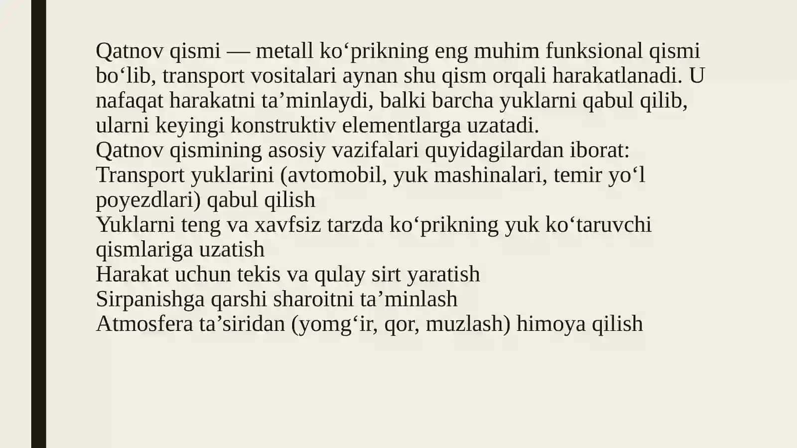 Metallko‘priklar qatnov qismi konstruksiyalari 3
