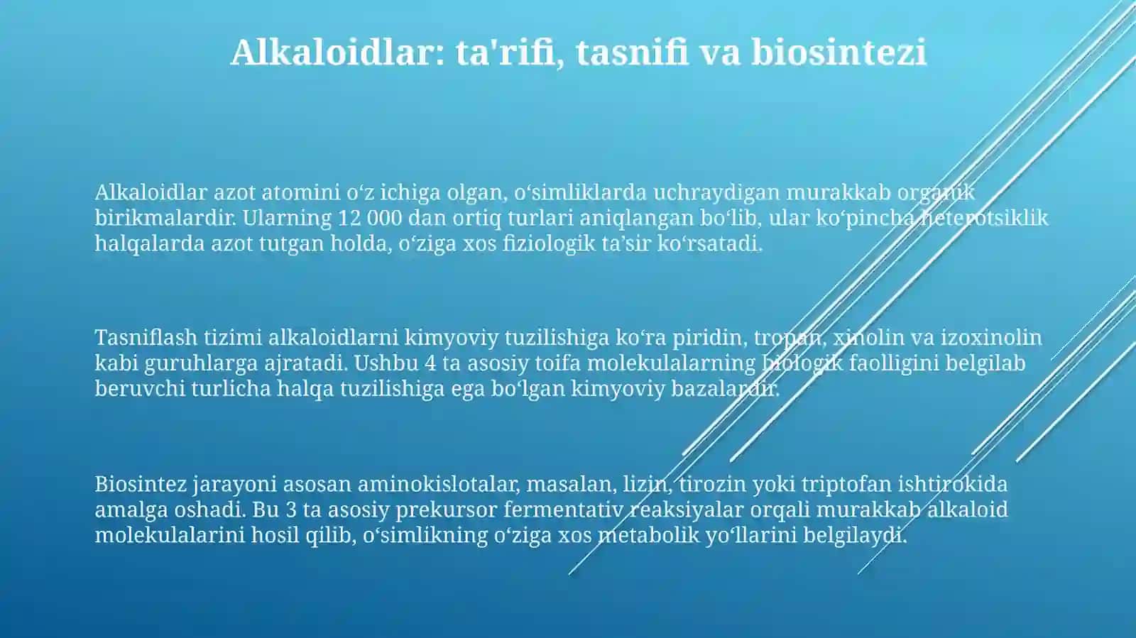DORIVOR O'SIMLIKLAR TARKIBIDAGI ALKALOIDLARNING FARMAKOLOGIK TA'SIR MEXANIZMLARI 3
