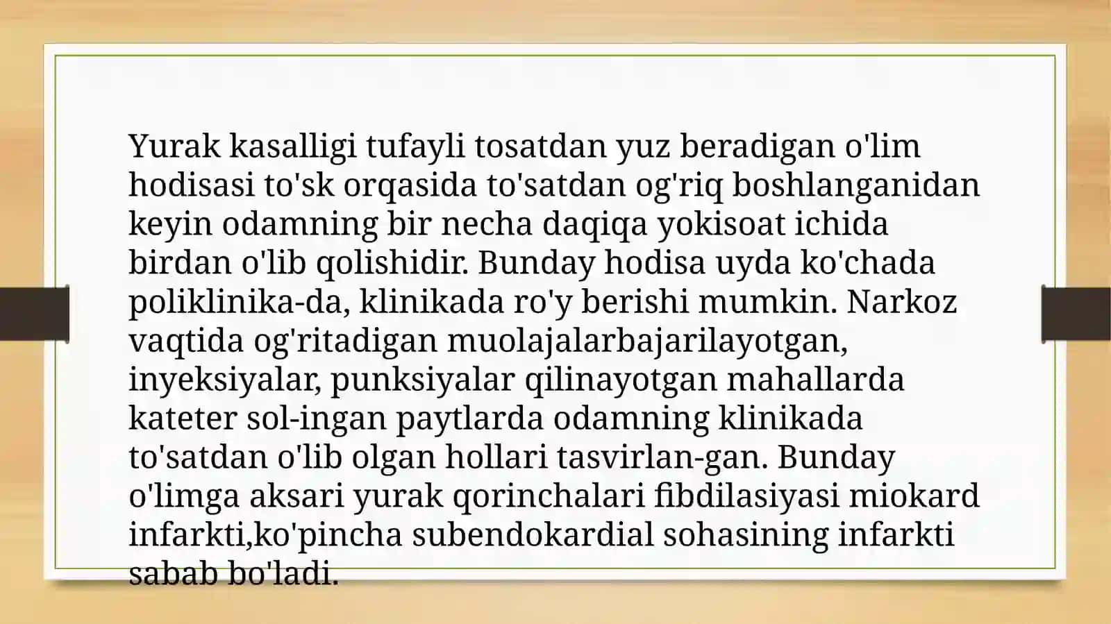 Tasodifiy yurak oʻlimi sindiromi 3