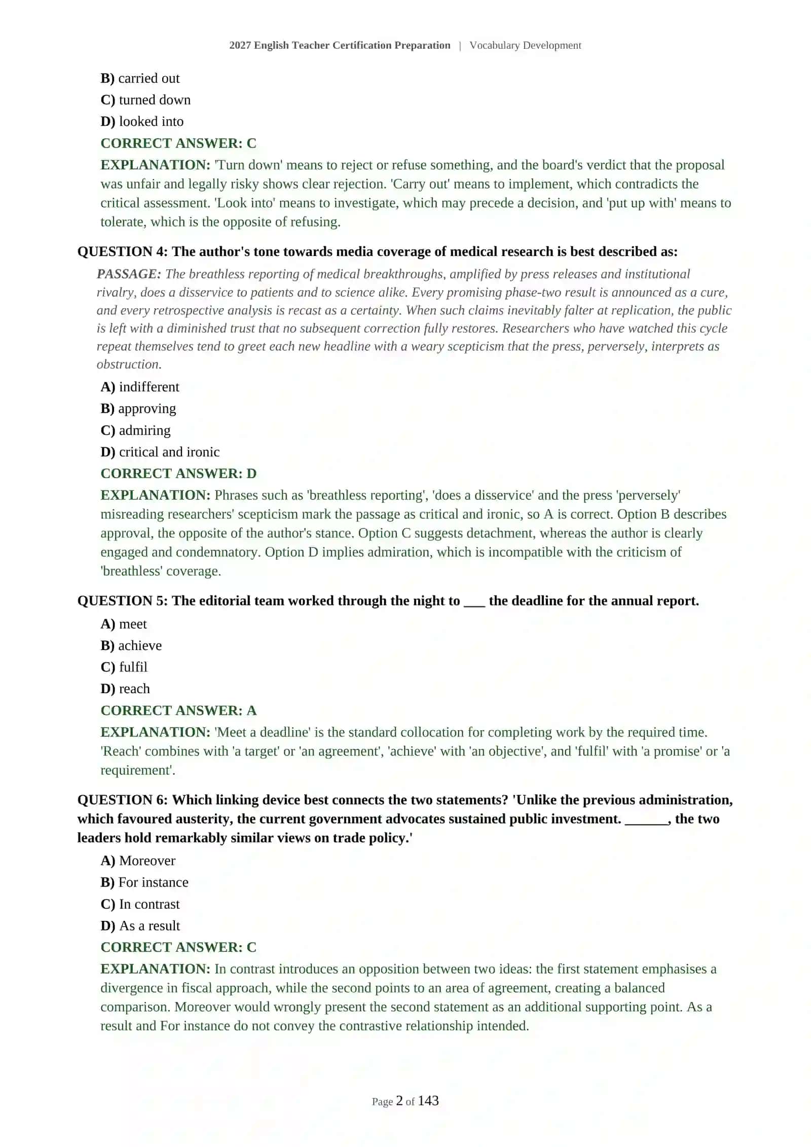 2027 English Teacher Certification Preparation | Vocabulary Development 3