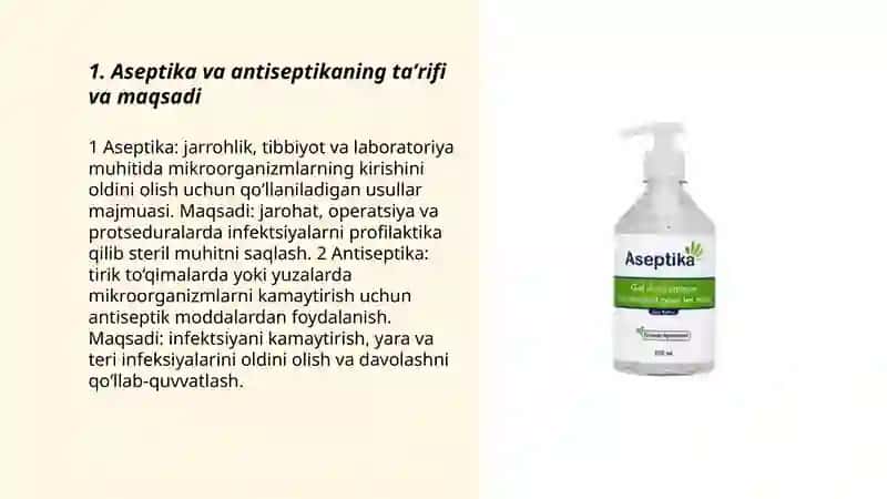 Aseptika va antiseptika asoslari 3