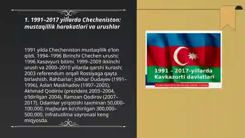 1991–2017 yillarda Checheniston: mustaqillik harakatlari va urushlar 3