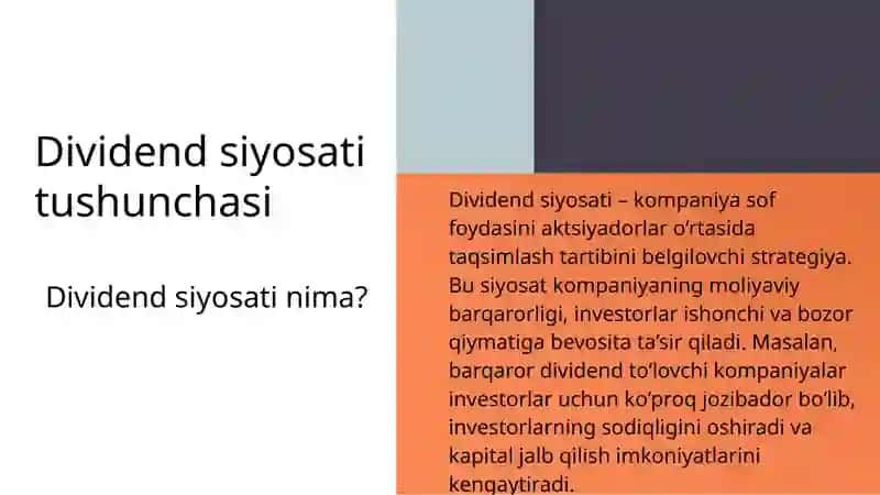 Dividend siyosati va ichki moliyalashtirish 3