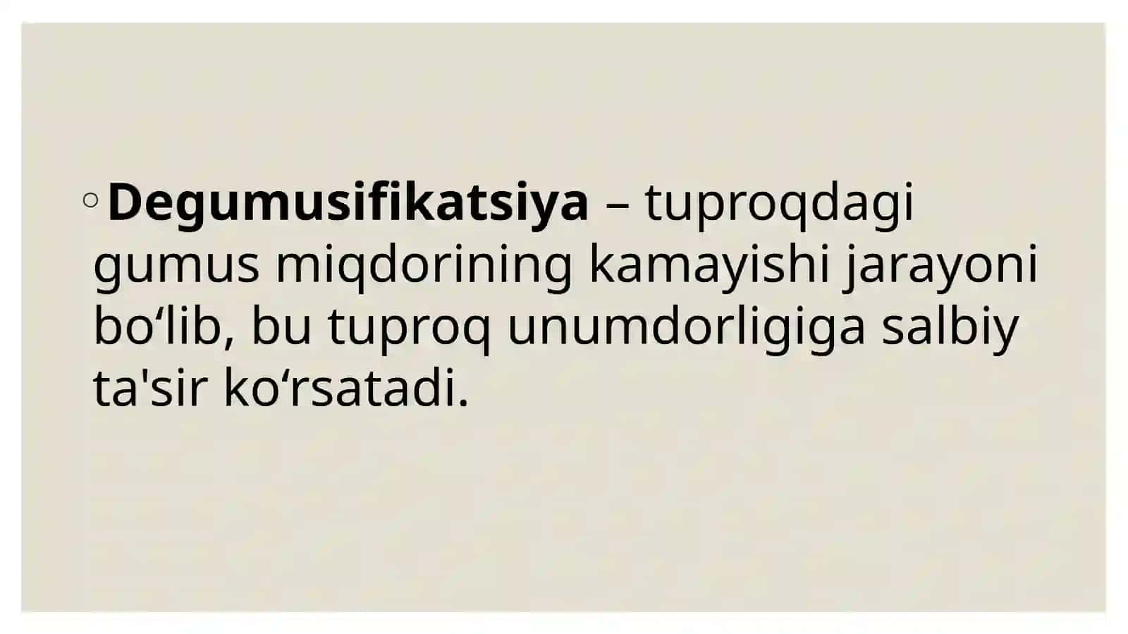 Tuproq degumusifikatsiyasi va unga qarshi kurashish choralari 3