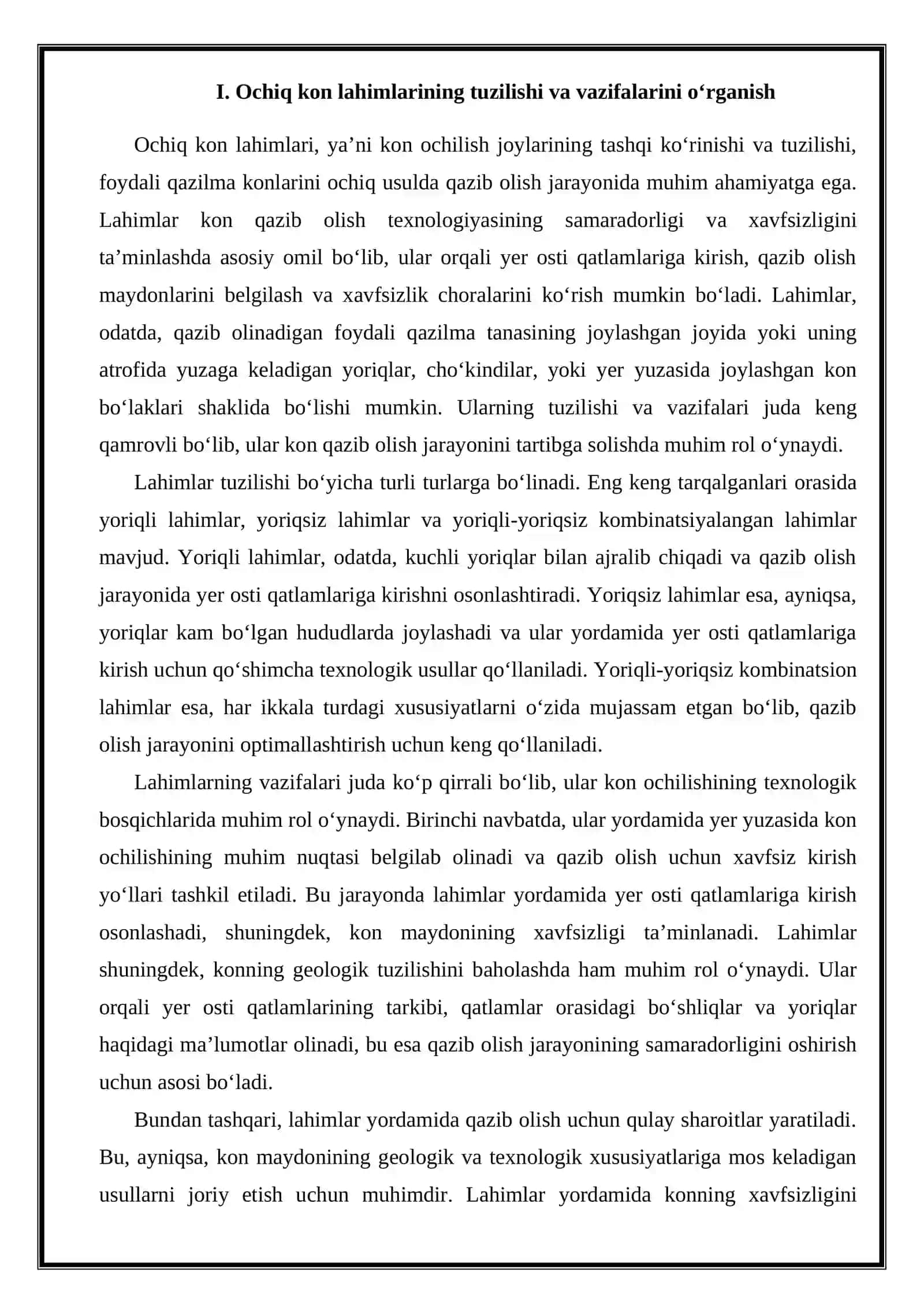 Ochiq kon lahimlari va ularning vazifalari 3