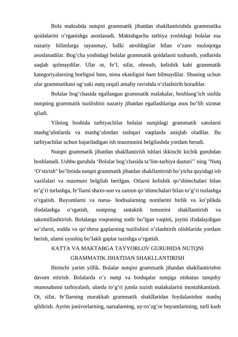 Bolalar Nutqining Grammatik To'g'riligini Shakllantirish 3