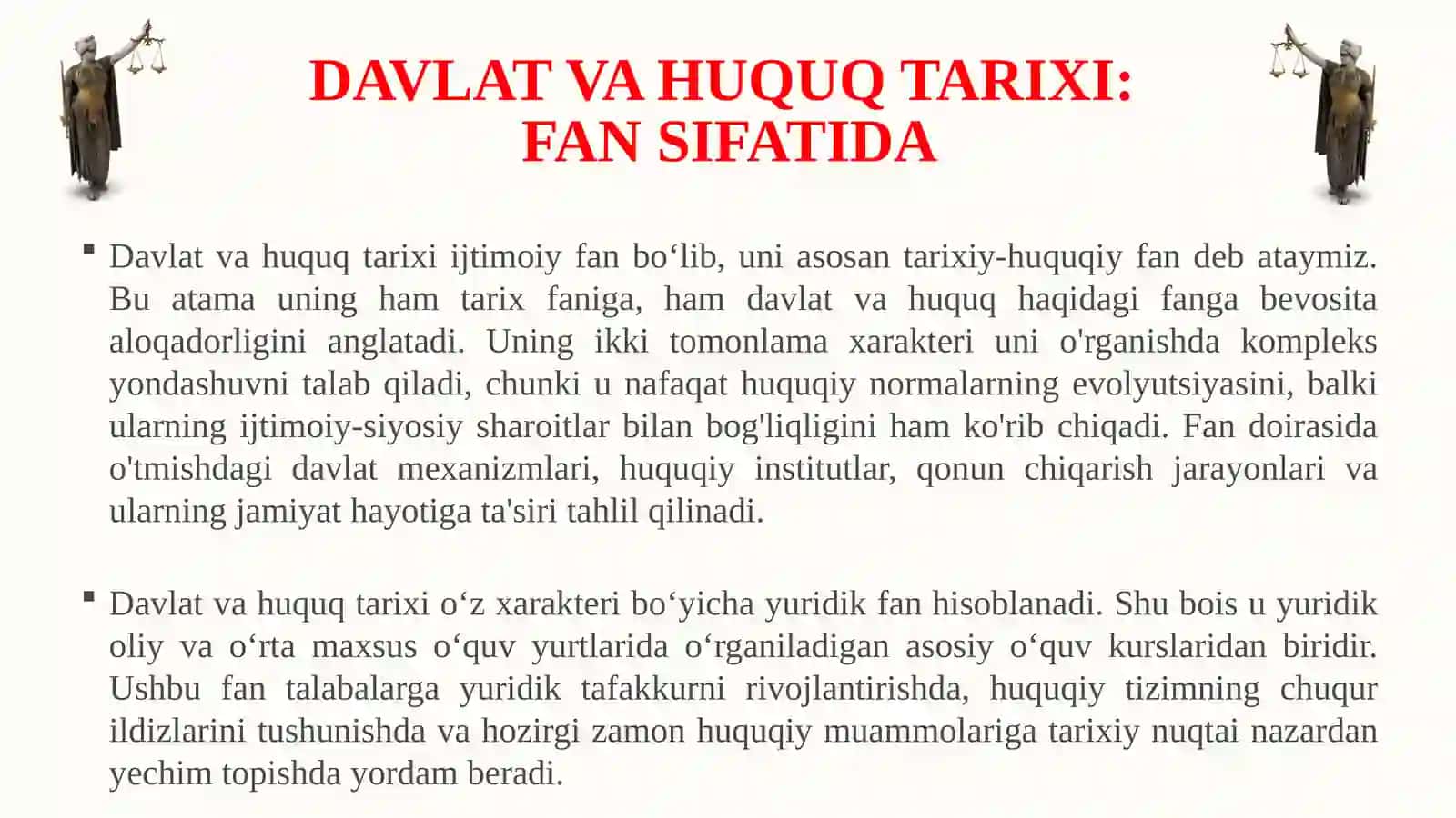 DAVLAT VA HUQUQ TARIXI: ASOSIY TARIXIY-HUQUQIY FAN 3