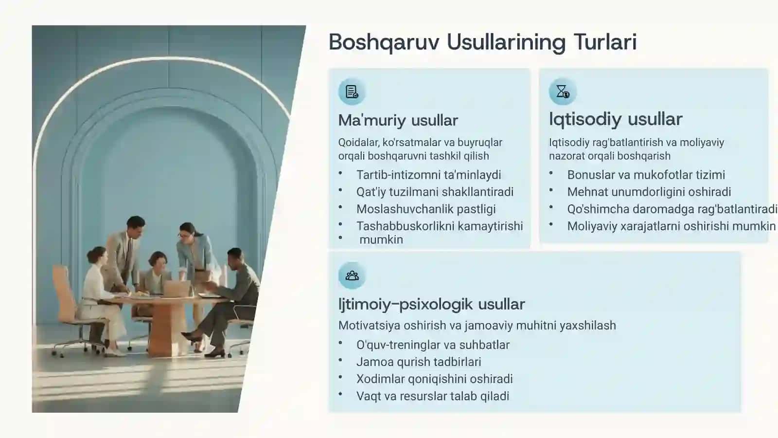 Boshqarish Usullari va Menejer Rahbarlik Uslubi 3