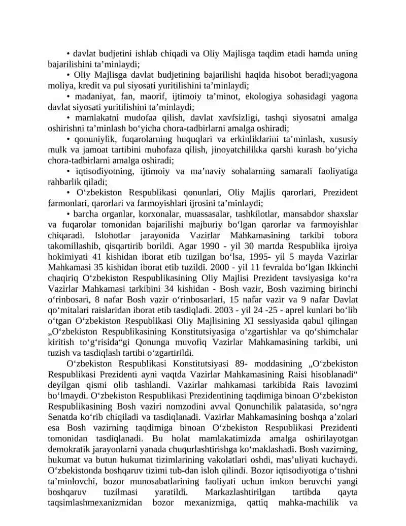 O`zbekistonda demokratik, fuqarolik jamiyati asoslariningshakllanishi, amalga oshirilgan siyosiy islohotlar 3