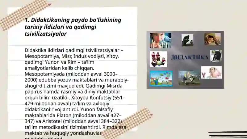 Didaktikaning paydo bo´lishi 3