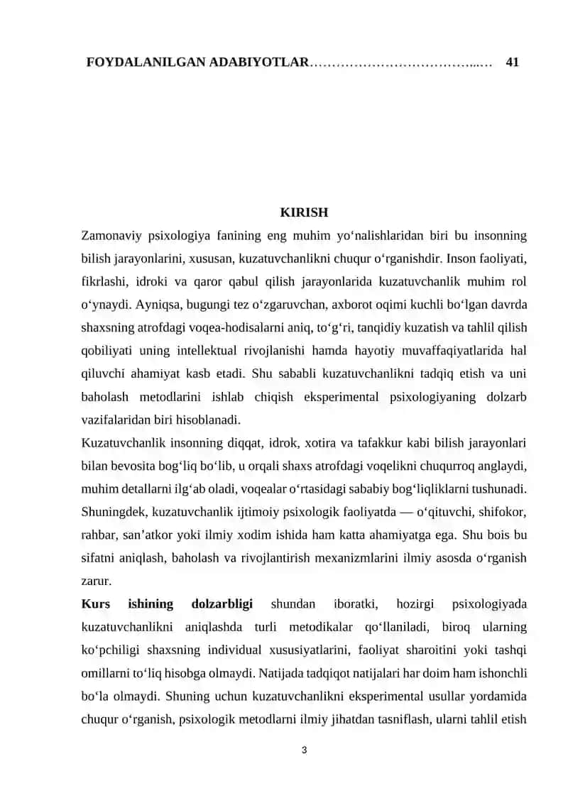 KUZATUVCHANLIKNI TADQIQ ETISH METODLAR TASNIFI 3