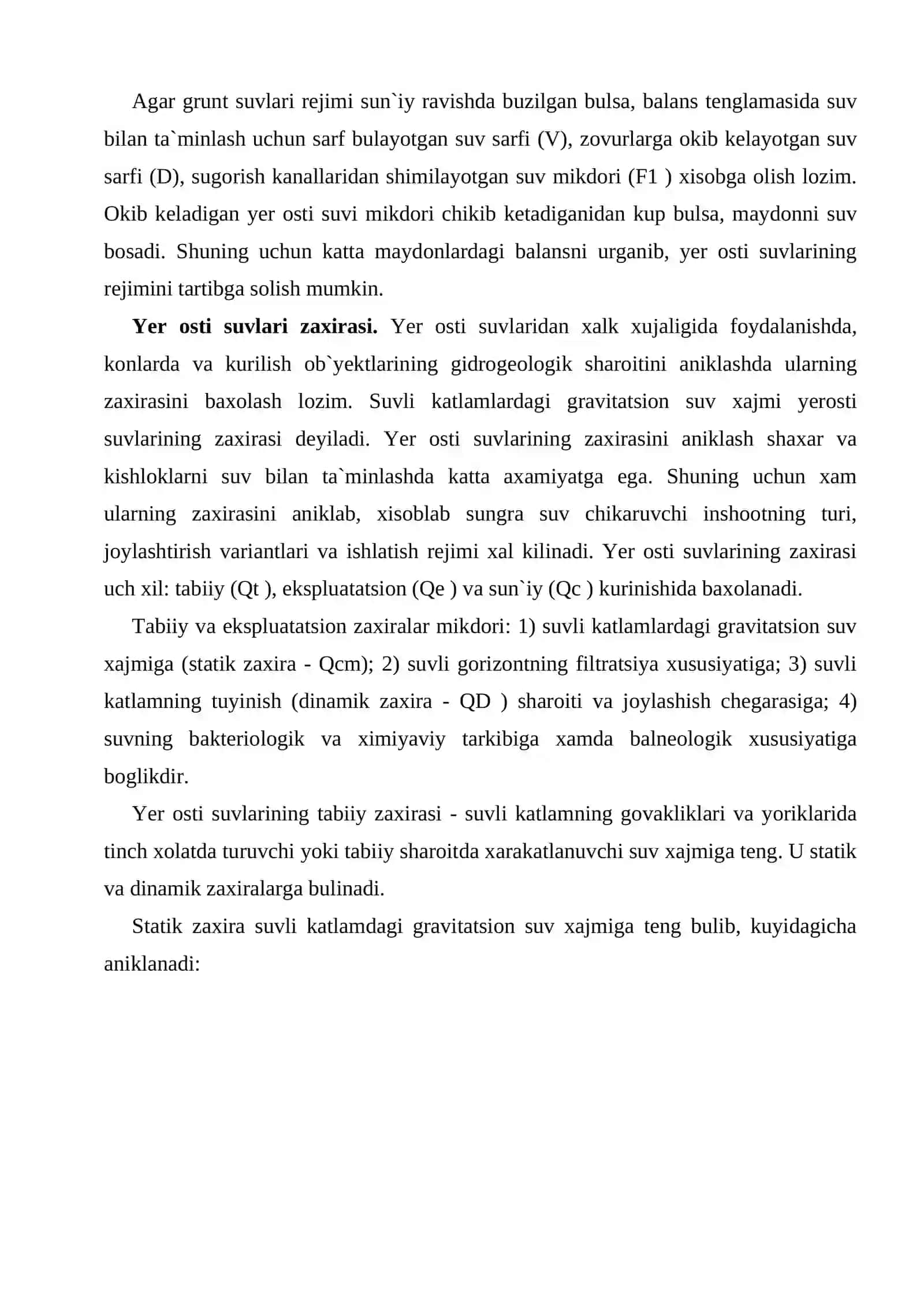 Yer osti suvlarining zahirasi 3
