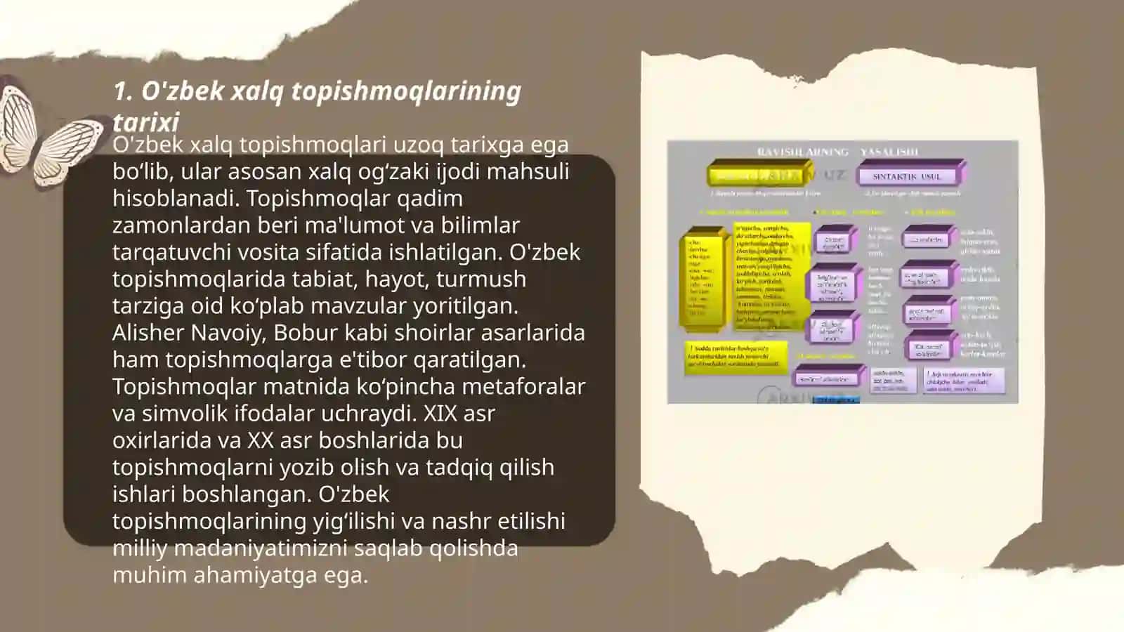 O'zbek xalq topishmoqlari to'plash va mazmunini sharhlab tahlil qilish 3
