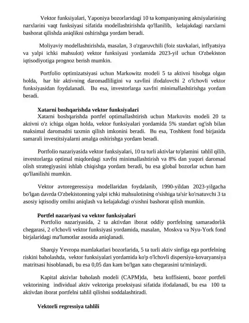 Vektor funksiyalarning iqtisodiyot va moliya sohasidagi tatbiqlari 3