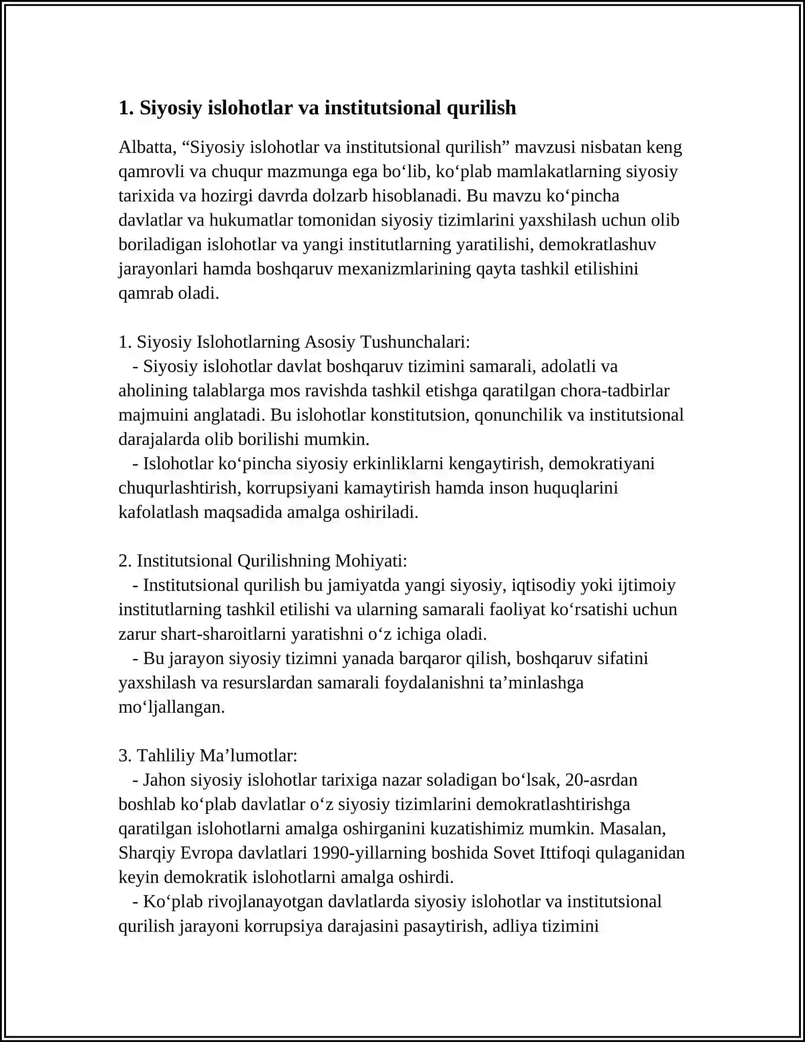 MUSTAQILLIK YILLARIDA DAVLAT BOSHQARUVI TIZIMIDA AMALGA OSHIRILGAN ISLOHOTLAR 3