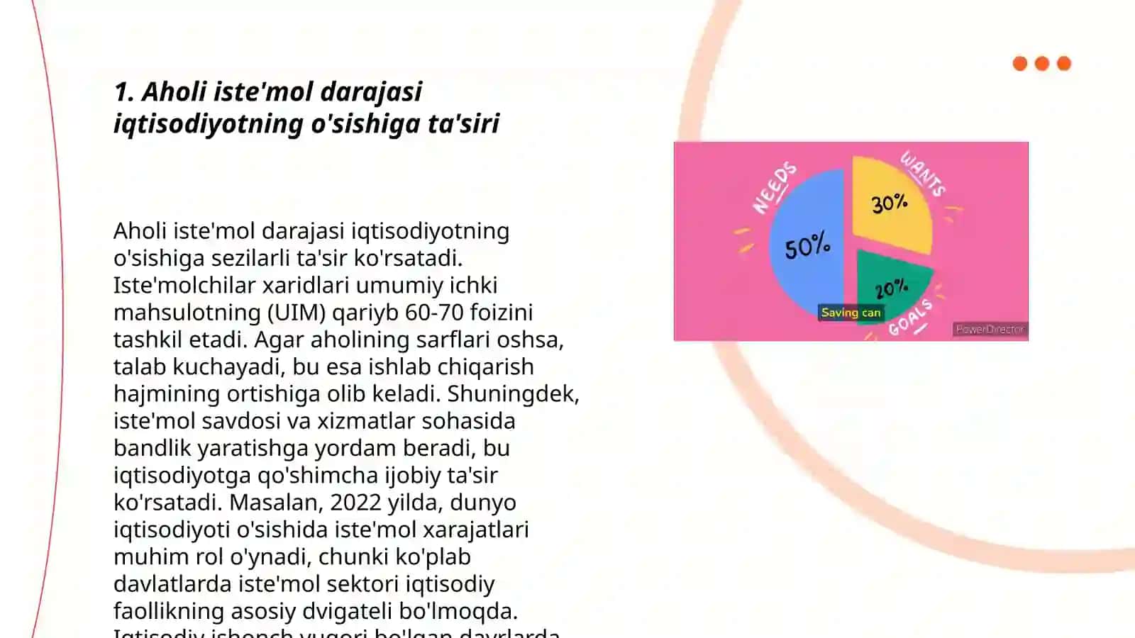 Aholi isteʼmol va jamgʻarma darajasining iqtisodiy õsishga ta'siri 3