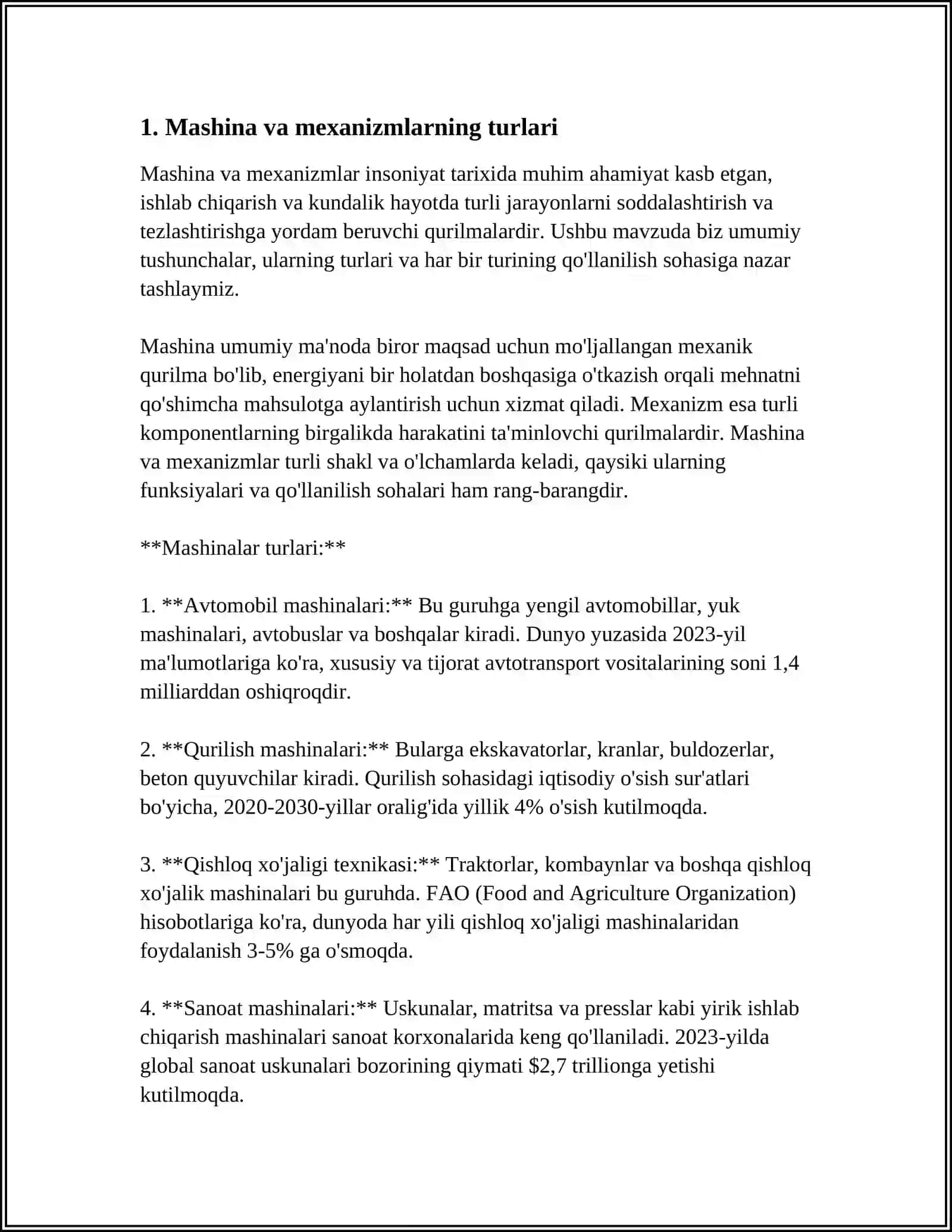 MASHINA VA MEXANIZMLAR TUSHUNCHASI ULARNING XIZMAT VAZIFALARI 3