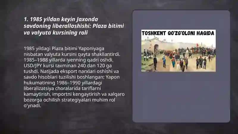 1985 yildan keyin Jaxonda savdoning liberallashishi 3